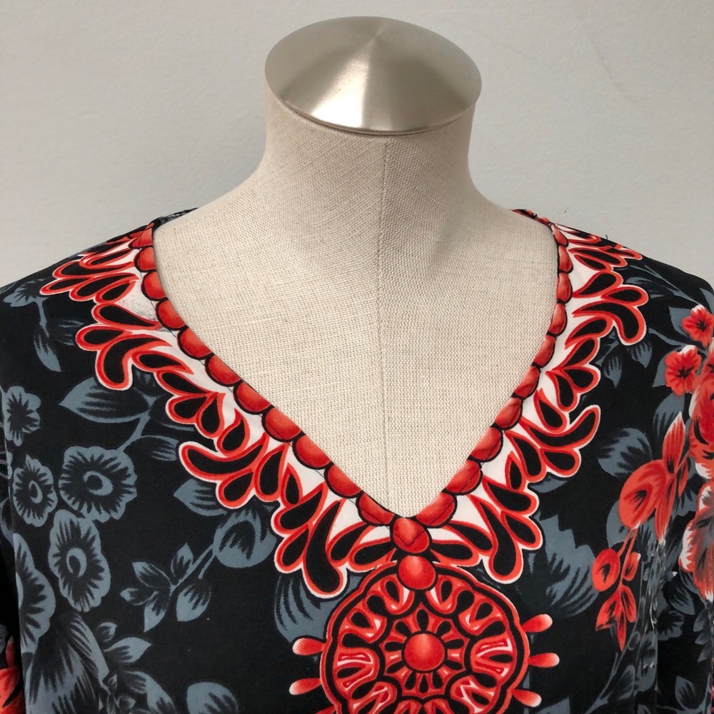 Miss Lavish London Kaftan Dress Lot Womens 20-24 Plus Black Red Floral Kimono - Picture 3 of 16